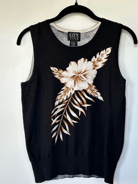 City Silk Sleeveless Sweater Top Women’s Size Small